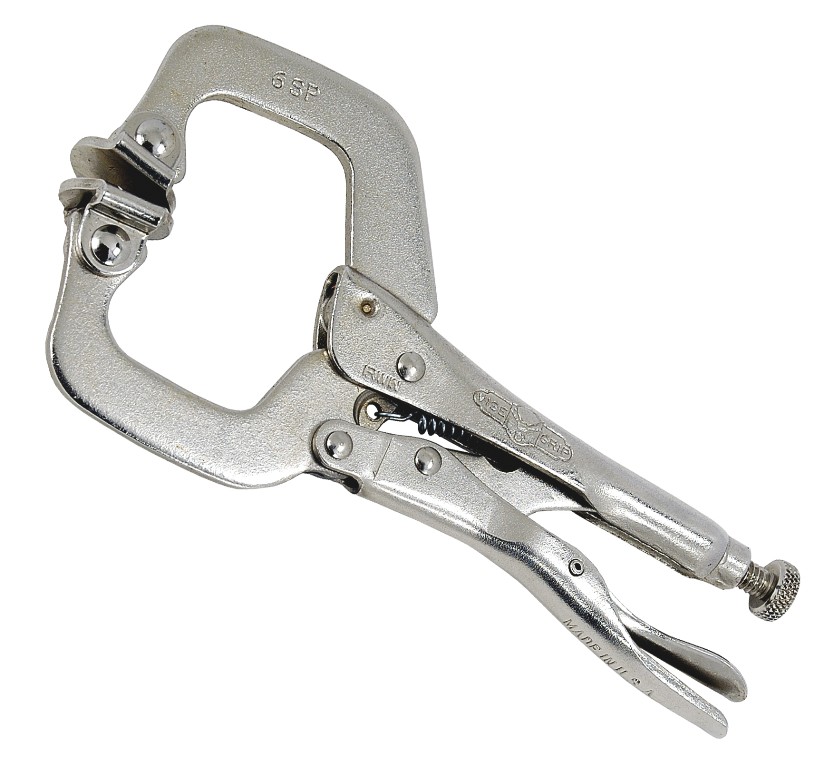 V6SP Locking C-Clamp - With Swivel Pads, 6"