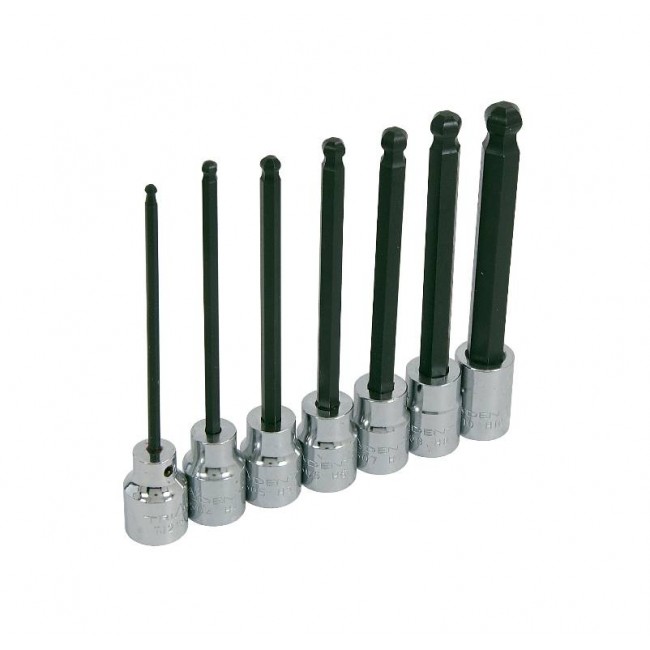 T121500 7pc Long Hex Bit Set with Ball End - 3/8" Drive